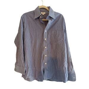 Barney’s New York Blue and White Stripe Dress Shirt Size 15 1/2